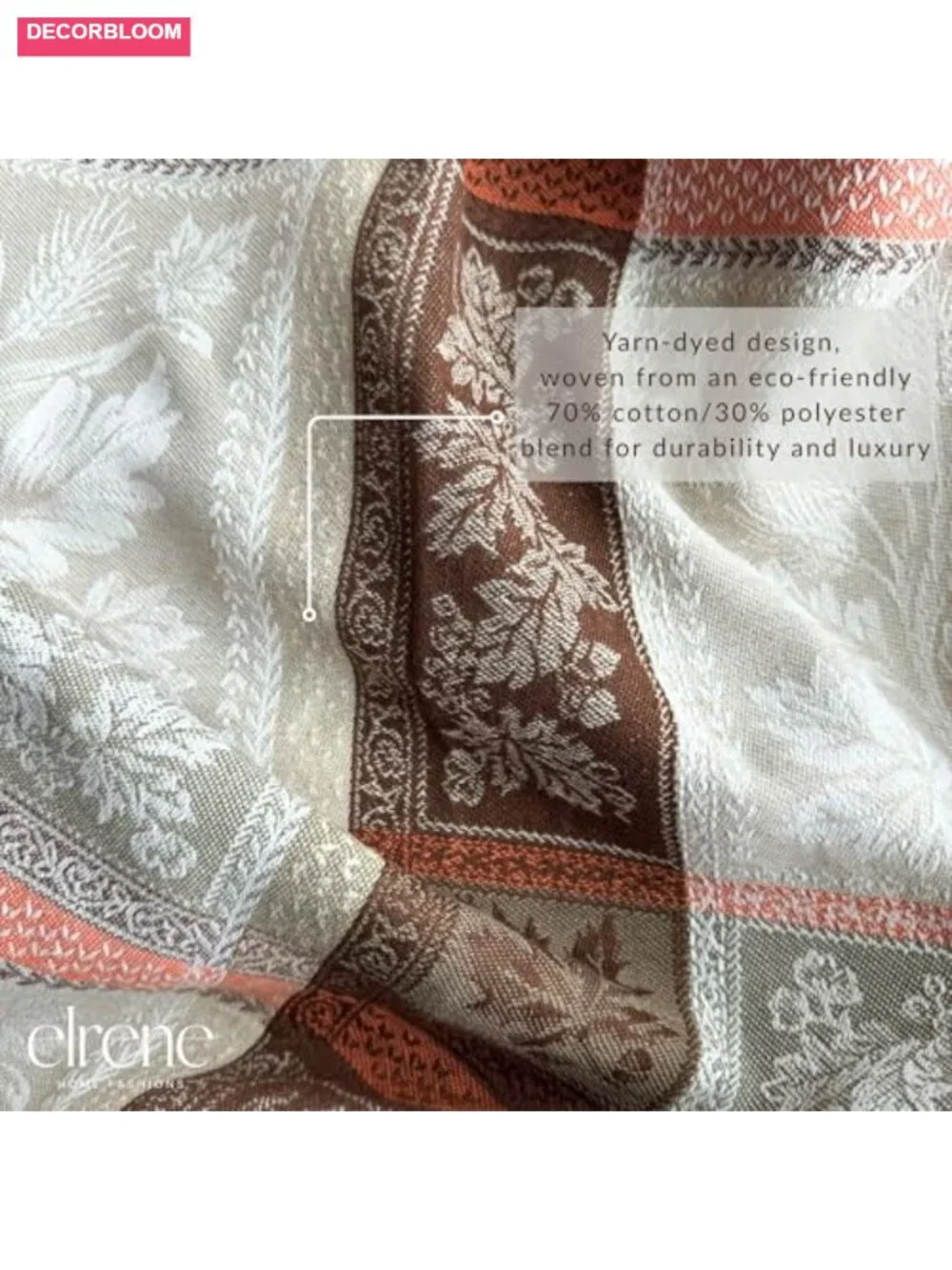 Cotton Blend Jacquard Tablecloth 60x102